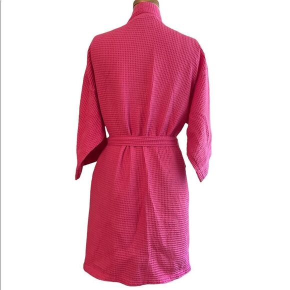Pink Waffle cotton mix Bathrobe - Picture 2 of 11